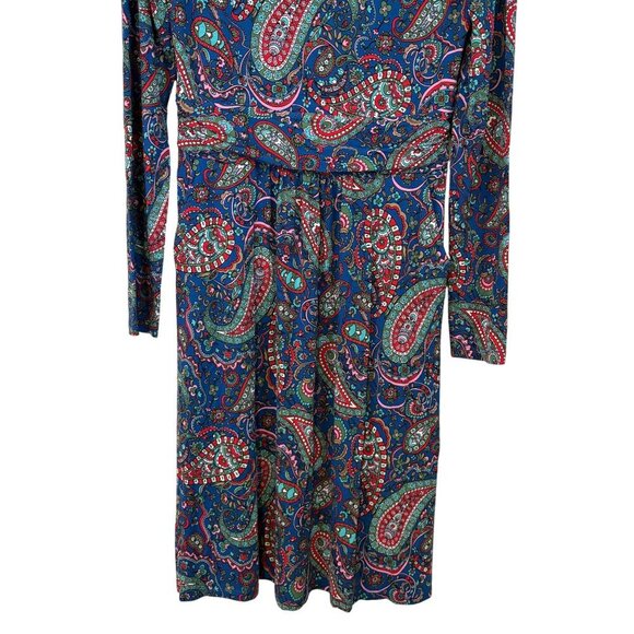 NWT Boden Amelie A-Line Knee Length Long Sleeve Stretch Paisley Dress Size 6 - Picture 6 of 13